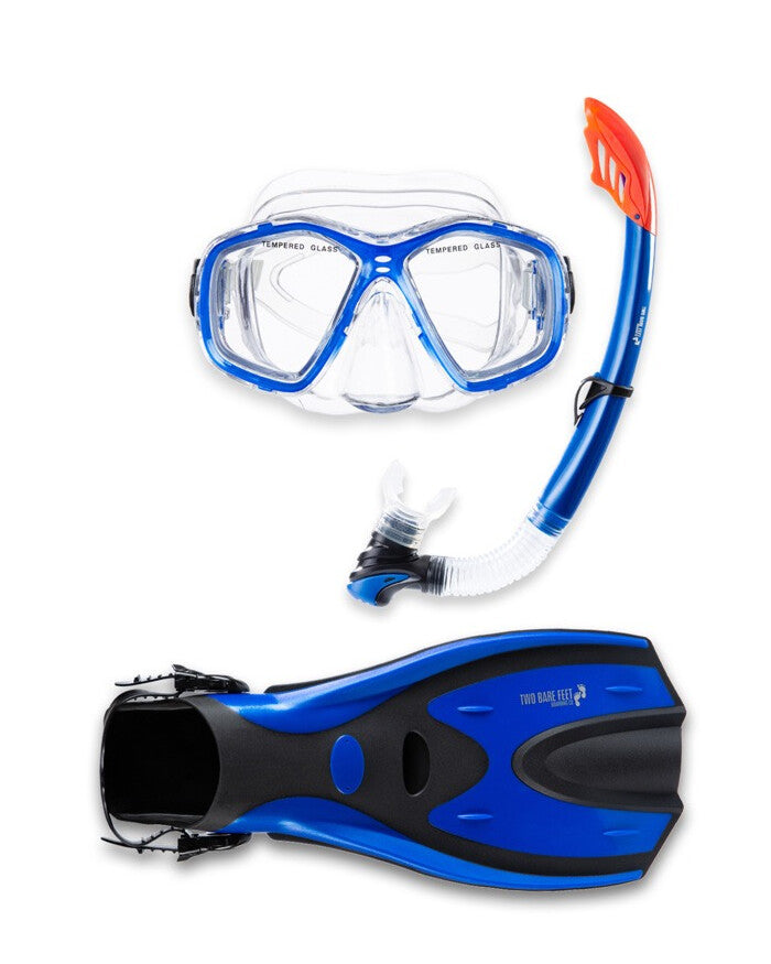 PVC Snorkel, Mask and Fins Set