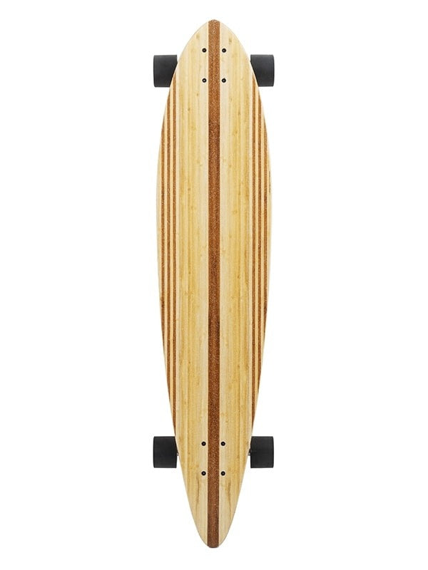 Two Bare Feet "The Chuck" 44in Bamboo Series Longboard Skateboard Complete (Black Wheels)