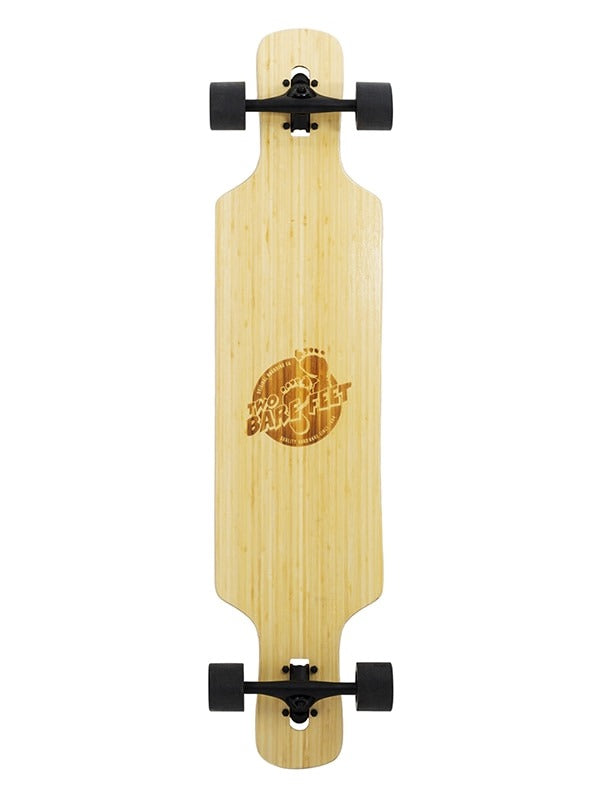 Two Bare Feet "The Parker" 42.5in Bamboo Series Longboard Skateboard Complete (Black Wheels)