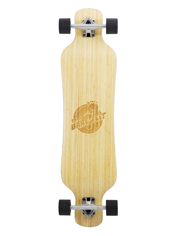Two Bare Feet "The Larry" 39in Bamboo Series Longboard Skateboard Complete (Black Wheels)