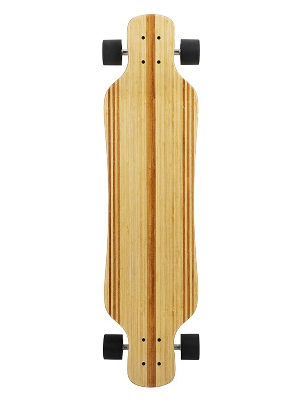Two Bare Feet "The Larry" 39in Bamboo Series Longboard Skateboard Complete (Black Wheels)
