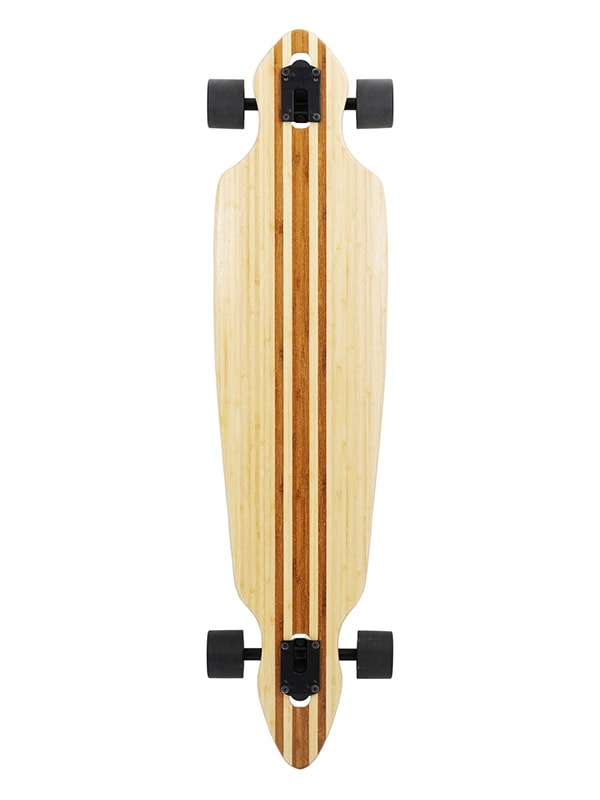Two Bare Feet "The Duke" 41in Bamboo Series Longboard Skateboard Complete (Black Wheels)