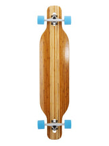 Two Bare Feet "The Brody" 42in Bamboo Series Longboard Skateboard Complete (Blue Wheels)