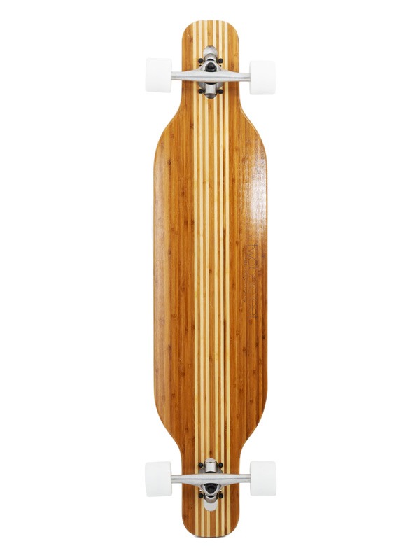 Two Bare Feet "The Brody" 42in Bamboo Series Longboard Skateboard Complete (White Wheels)
