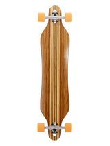 Two Bare Feet "The Brock" 42in Bamboo Series Longboard Skateboard Complete (Orange Wheels)