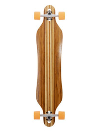 Two Bare Feet "The Brock" 42in Bamboo Series Longboard Skateboard Complete (Orange Wheels)