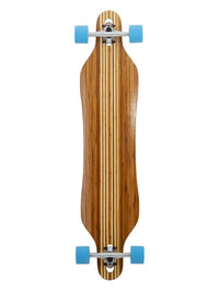 Two Bare Feet "The Brock" 42in Bamboo Series Longboard Skateboard Complete (Blue Wheels)