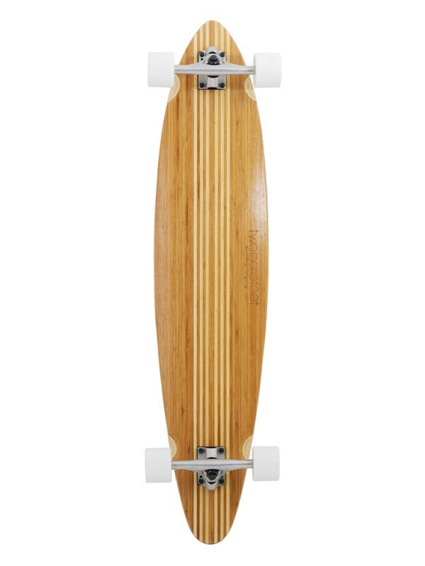 Two Bare Feet "The Chad" 42in Bamboo Series Longboard Skateboard Complete (White Wheels)