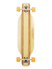 Two Bare Feet "The Bradley" 36in Bamboo Series Longboard Skateboard Complete (Orange Wheels)