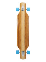 Two Bare Feet "The Brody" 42in Bamboo Series Longboard Skateboard Complete (Blue Wheels)