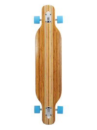 Two Bare Feet "The Brody" 42in Bamboo Series Longboard Skateboard Complete (Blue Wheels)