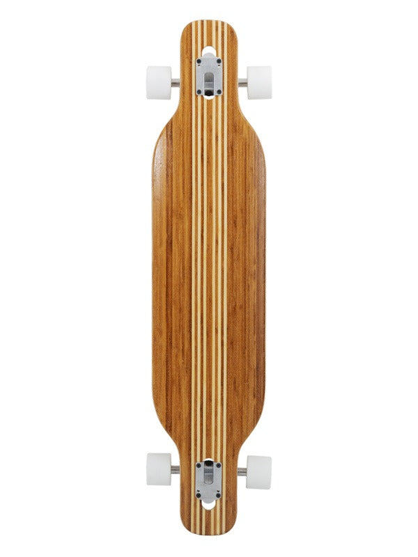 Two Bare Feet "The Brody" 42in Bamboo Series Longboard Skateboard Complete (White Wheels)