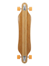 Two Bare Feet "The Brock" 42in Bamboo Series Longboard Skateboard Complete (Orange Wheels)
