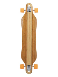 Two Bare Feet "The Brock" 42in Bamboo Series Longboard Skateboard Complete (Orange Wheels)