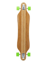 Two Bare Feet "The Brock" 42in Bamboo Series Longboard Skateboard Complete (Green Wheels)
