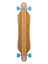 Two Bare Feet "The Brock" 42in Bamboo Series Longboard Skateboard Complete (Blue Wheels)