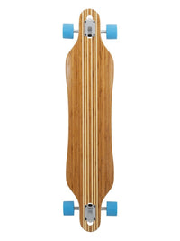 Two Bare Feet "The Brock" 42in Bamboo Series Longboard Skateboard Complete (Blue Wheels)