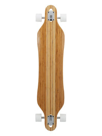 Two Bare Feet "The Brock" 42in Bamboo Series Longboard Skateboard Complete (White Wheels)