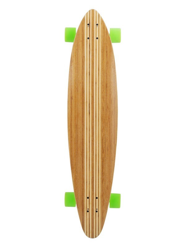 Two Bare Feet "The Chad" 42in Bamboo Series Longboard Skateboard Complete (Green Wheels)