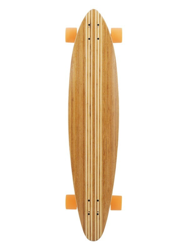 Two Bare Feet "The Chad" 42in Bamboo Series Longboard Skateboard Complete (Orange Wheels)