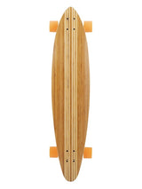 Two Bare Feet "The Chad" 42in Bamboo Series Longboard Skateboard Complete (Orange Wheels)