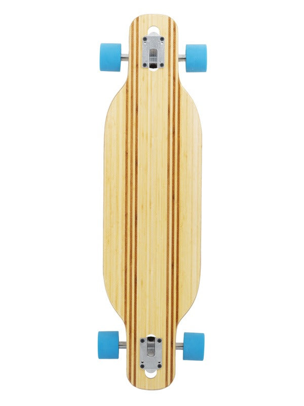 Two Bare Feet "The Bradley" 36in Bamboo Series Longboard Skateboard Complete (Blue Wheels)