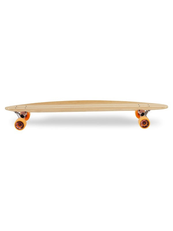 Two Bare Feet "The Chad" 42in Bamboo Series Longboard Skateboard Complete (Orange Wheels)