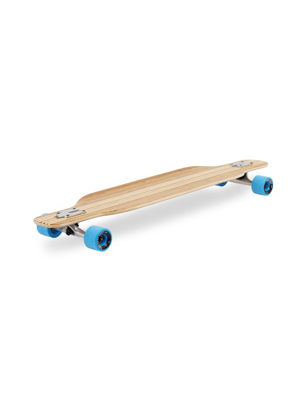 Two Bare Feet "The Brody" 42in Bamboo Series Longboard Skateboard Complete (Blue Wheels)