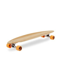 Two Bare Feet "The Chad" 42in Bamboo Series Longboard Skateboard Complete (Orange Wheels)