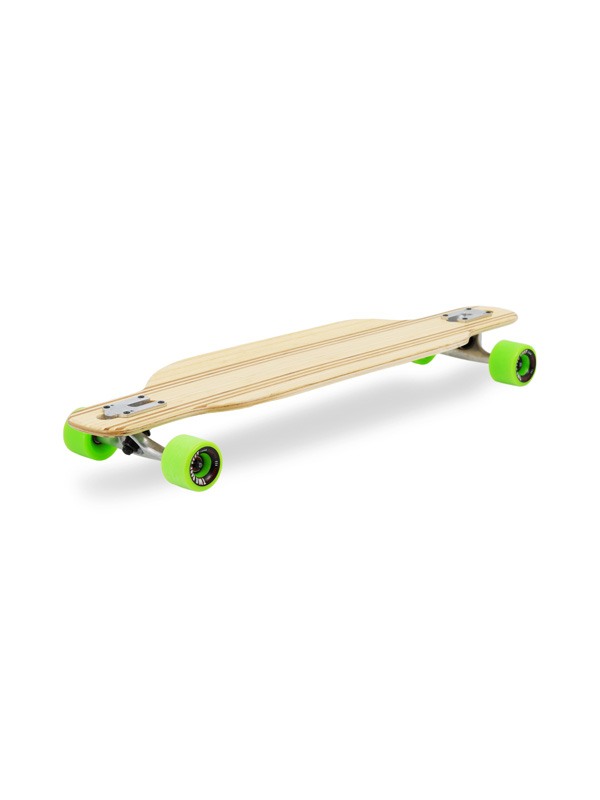 Two Bare Feet "The Bradley" 36in Bamboo Series Longboard Skateboard Complete (Green Wheels)