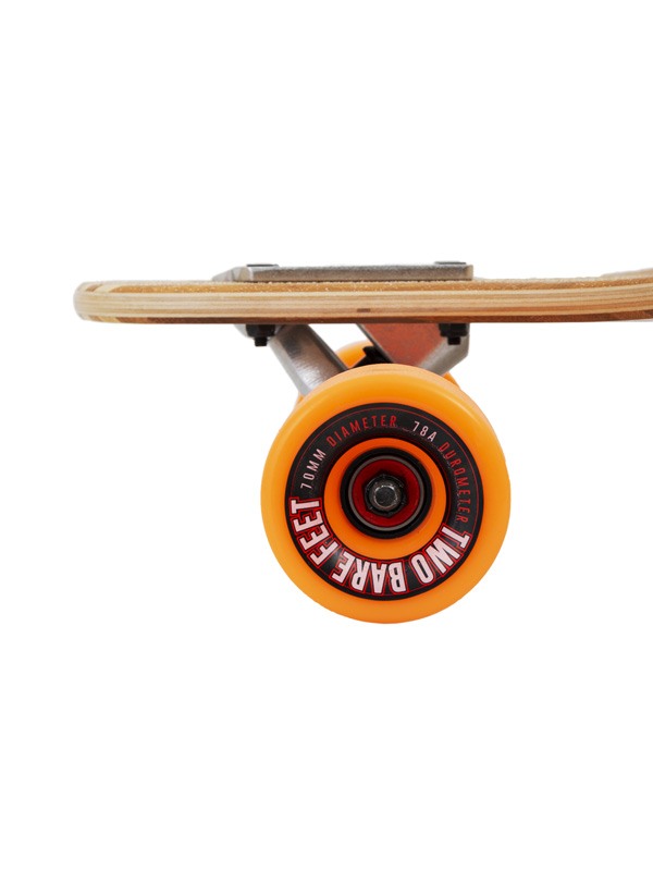 Two Bare Feet "The Brock" 42in Bamboo Series Longboard Skateboard Complete (Orange Wheels)