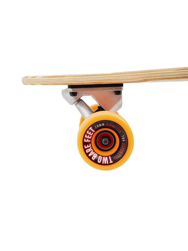 Two Bare Feet "The Chad" 42in Bamboo Series Longboard Skateboard Complete (Orange Wheels)