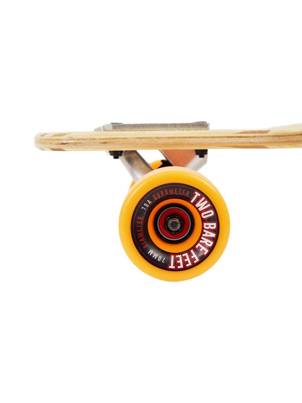 Two Bare Feet "The Bradley" 36in Bamboo Series Longboard Skateboard Complete (Orange Wheels)