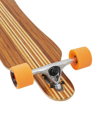 Two Bare Feet "The Brock" 42in Bamboo Series Longboard Skateboard Complete (Orange Wheels)