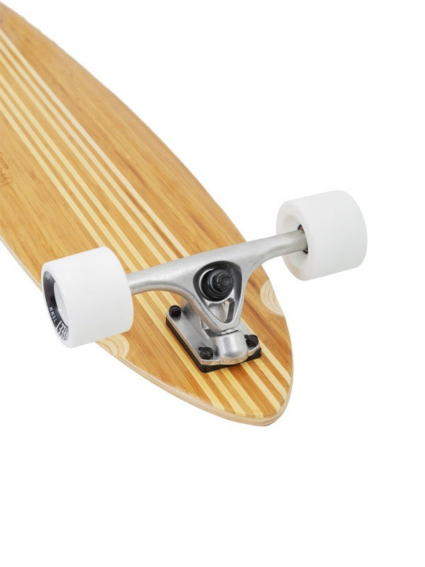 Two Bare Feet "The Chad" 42in Bamboo Series Longboard Skateboard Complete (White Wheels)