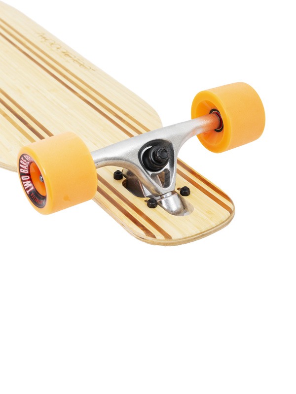 Two Bare Feet "The Bradley" 36in Bamboo Series Longboard Skateboard Complete (Orange Wheels)