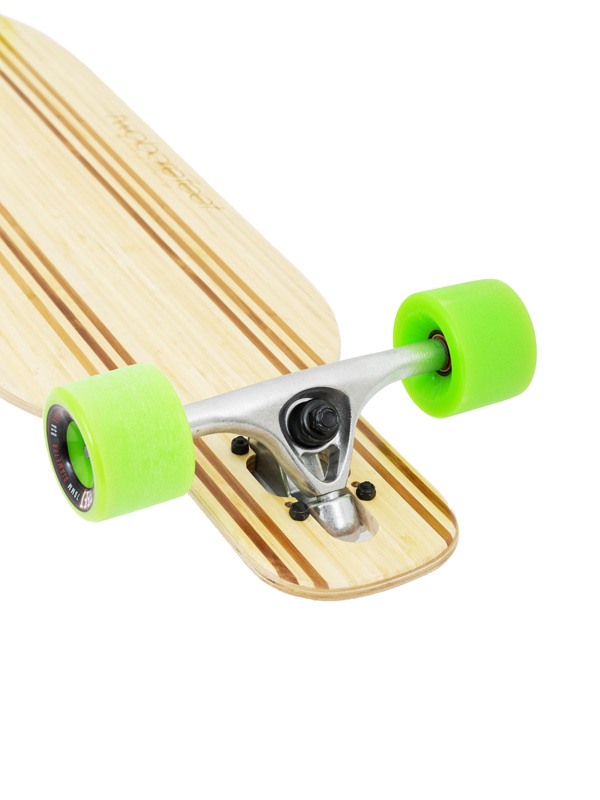 Two Bare Feet "The Bradley" 36in Bamboo Series Longboard Skateboard Complete (Green Wheels)