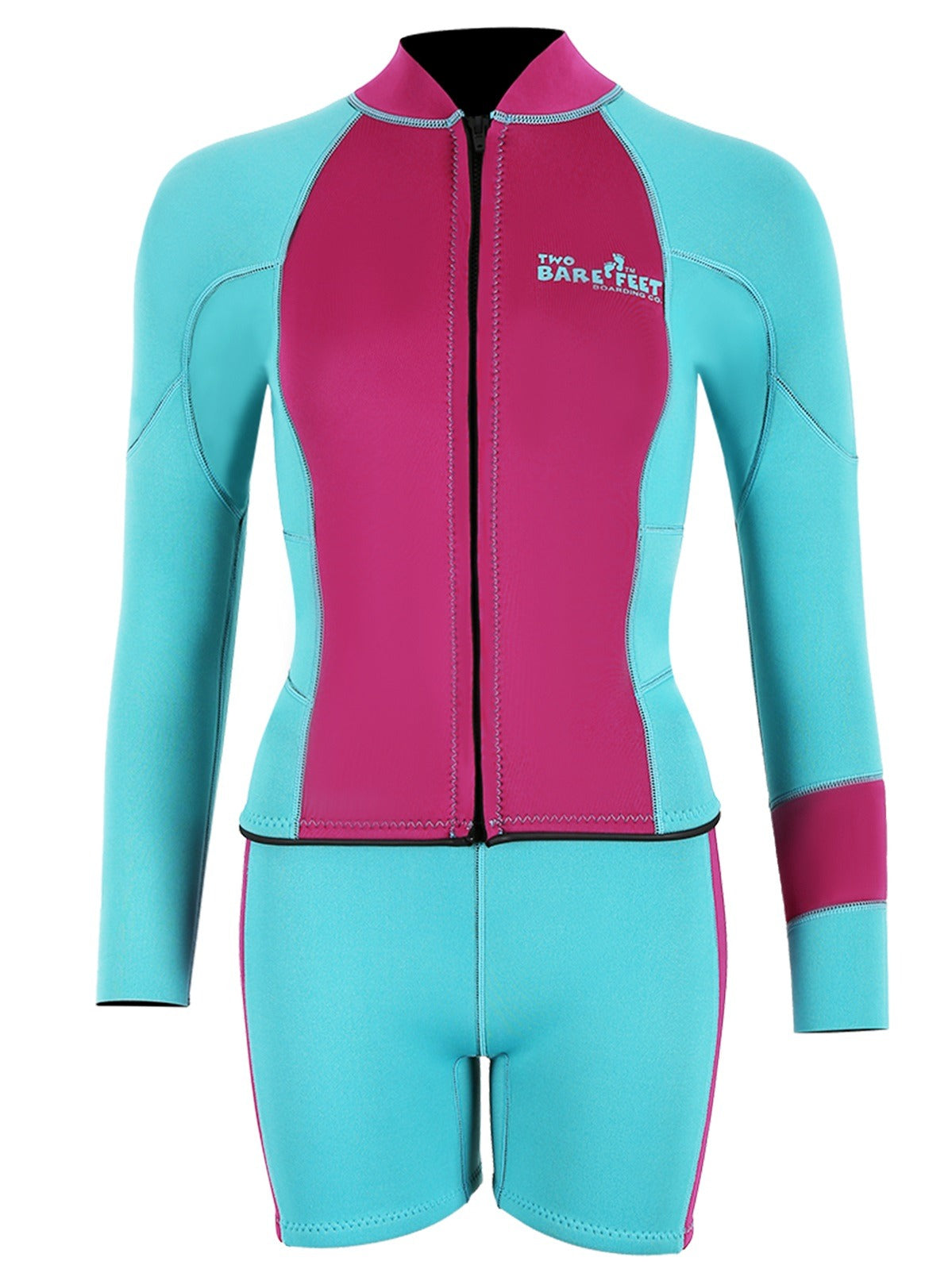Two Bare Feet Harmony 3mm Jacket & Shorts Set (Raspberry / Mint)