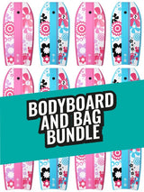 Two Bare Feet Flowers Single Bodyboard and Bag Bundle (Choice of 33", 37", 41")