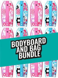 Two Bare Feet Flowers Single Bodyboard and Bag Bundle (Choice of 33", 37", 41")