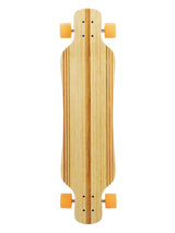 Two Bare Feet "The Larry" 39in Bamboo Series Longboard Skateboard Complete (Orange Wheels)