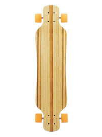 Two Bare Feet "The Larry" 39in Bamboo Series Longboard Skateboard Complete (Orange Wheels)