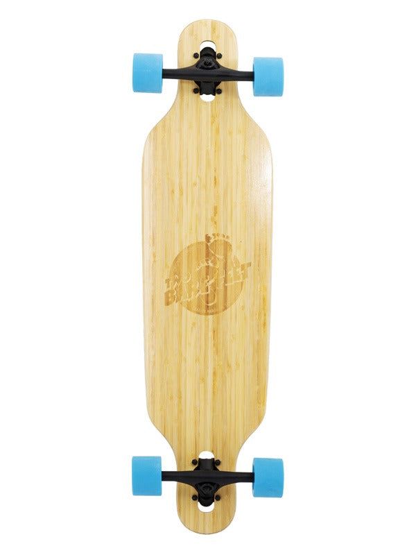 Two Bare Feet "The Austin" 36in Bamboo Series Longboard Skateboard Complete (Blue Wheels)