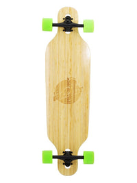 Two Bare Feet "The Austin" 36in Bamboo Series Longboard Skateboard Complete (Green Wheels)