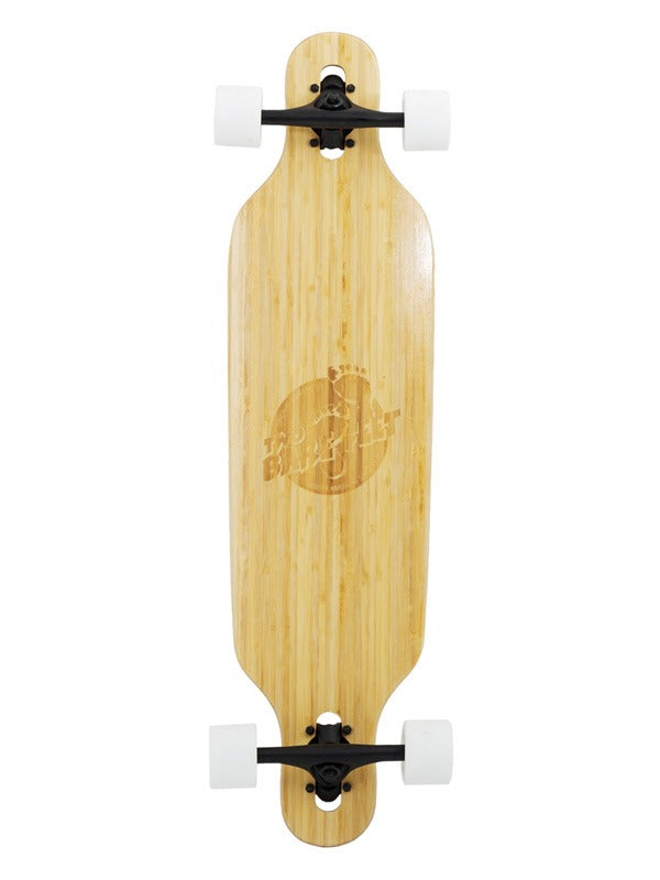 Two Bare Feet "The Austin" 36in Bamboo Series Longboard Skateboard Complete (White Wheels)