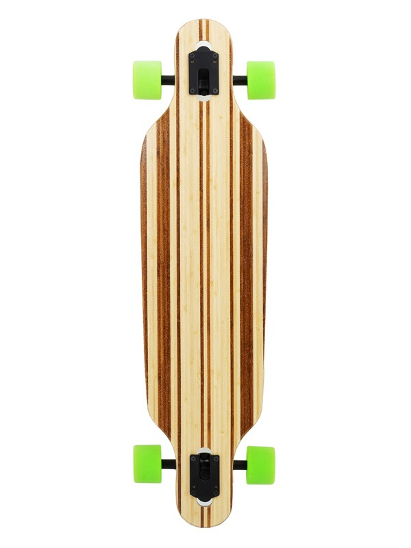 Two Bare Feet "The Austin" 36in Bamboo Series Longboard Skateboard Complete (Green Wheels)