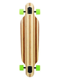 Two Bare Feet "The Austin" 36in Bamboo Series Longboard Skateboard Complete (Green Wheels)