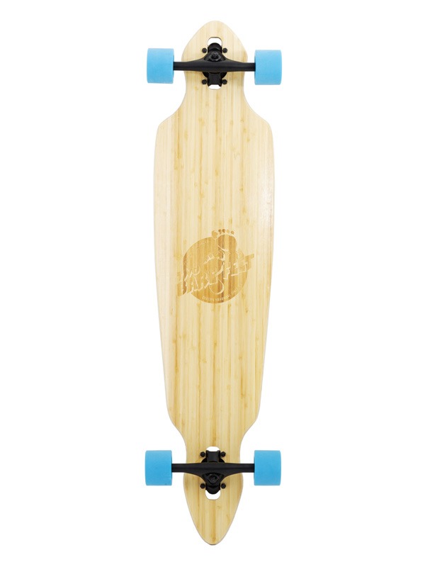 Two Bare Feet "The Duke" 41in Bamboo Series Longboard Skateboard Complete (Blue Wheels)