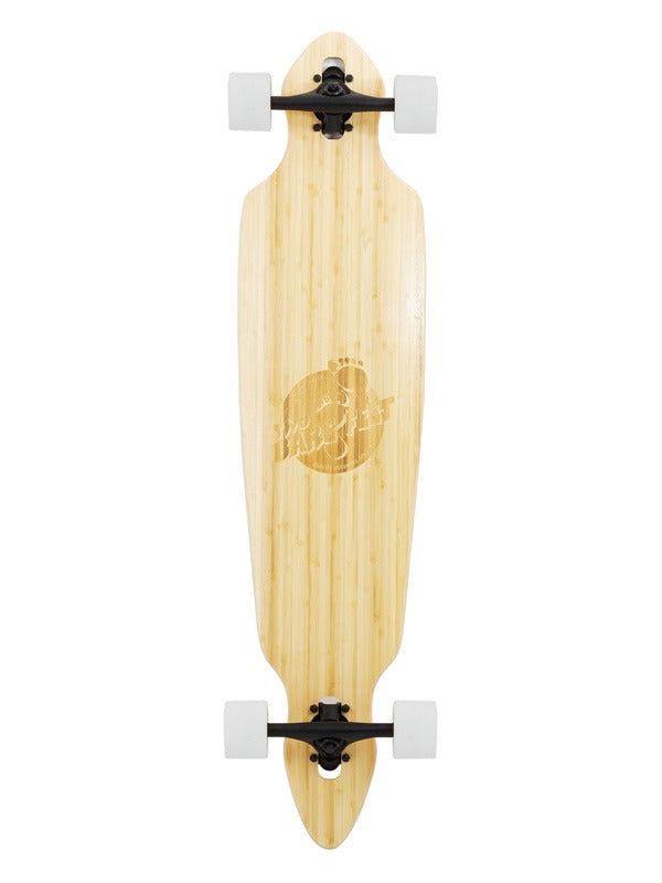 Two Bare Feet "The Duke" 41in Bamboo Series Longboard Skateboard Complete (White Wheels)