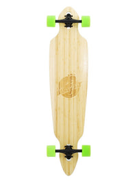 Two Bare Feet "The Duke" 41in Bamboo Series Longboard Skateboard Complete (Green Wheels)